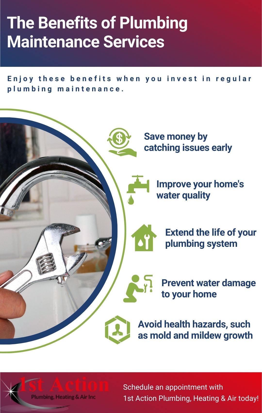 Benefits of plumbing maintenance infographic